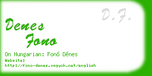 denes fono business card