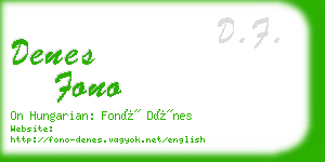 denes fono business card